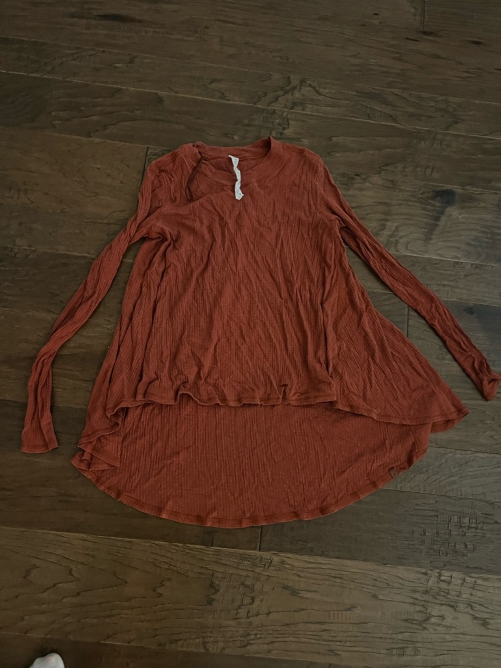 lululemon athletica Long Sleeve Rust Textured High-Low Tunic